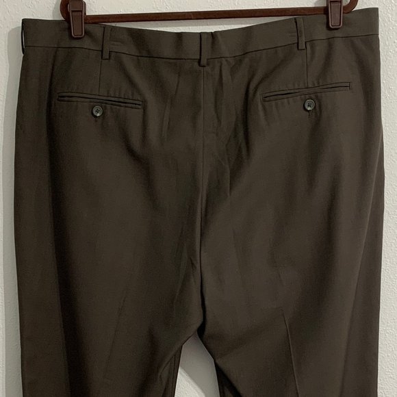 (T128) RBM Platinum Men’s 44x32 Olive Green Dress Pant, Rise 14, Leg 10, Nice! - Picture 10 of 15